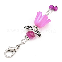 6Pcs Alloy & Glass Angel Pendant Decoratons&nbsp;HJEW-JM04208-02