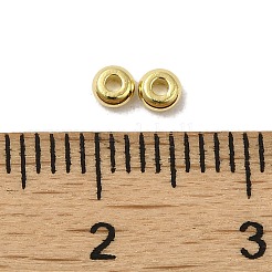 ラックメッキ真鍮スペーサービーズ  長持ちメッキ  カドミウムフリー＆鉛フリー  フラットラウンド  18KGP本金メッキ  3x1.5mm  穴：1mm&nbsp;KK-P246-04G