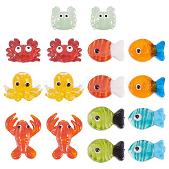 16Pcs 8 Styles Bumpy Glass Beads Strands&nbsp;LAMP-TA0001-85