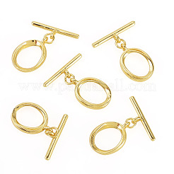 5Pcs Oval Brass Toggle Clasps&nbsp;KK-TADJ0001-24