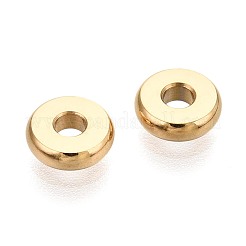 304ステンレススチールスペーサービーズ  ディスク  14KGP本金メッキ  6x1.8mm  穴：2mm&nbsp;STAS-N123-06A-G