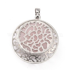 Mixed Gemstone Pendants with Hollow Platinum Brass Findings&nbsp;G-P448-A