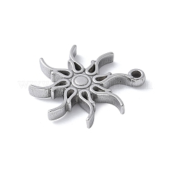 304ステンレスペンダント  太陽のチャーム  変色防止  ステンレス鋼色  22.5x20x3mm  穴：1.6mm&nbsp;STAS-E548-07P