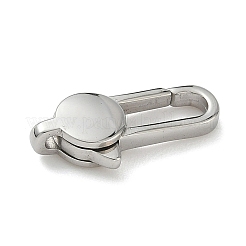 304ステンレススチール製ロブスタークロウ留め金  フラットラウンド  ステンレス鋼色  20x9x4mm  穴：1.4mm&nbsp;STAS-P423-04P