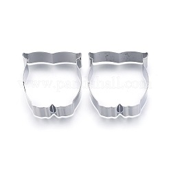 変色しにくい304ステンレススチール製クッキーカッター  クッキー型  DIYビスケットベーキングツール  フクロウ  ステンレス鋼色  65x60mm&nbsp;DIY-E012-54