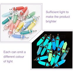 16Pcs 8 Colors Synthetic Luminous Stone Pendants&nbsp;FIND-CA0005-30