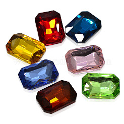 Faceted Rectangle K9 Glass Pointed Back Rhinestone Cabochons&nbsp;RGLA-A017-13x18mm-SM
