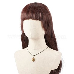 天然ユナカイト ティアドロップ ペンダント ネックレス セット ワックスコード付き 女性用  17.91インチ（45.5cm）&nbsp;NJEW-TA00034-01