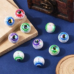 プリントアクリルビーズ10個  眼球  ミックスカラー  16mm&nbsp;OACR-YW0005-02