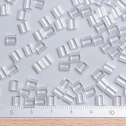 MIYUKIティラビーズ  日本製シードビーズ  2穴  （tl131)クリスタル  5x5x1.9mm  穴：0.8mm  約5900個/500g&nbsp;SEED-MY05-TL131