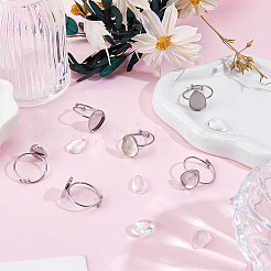 DIY Teardrop Finger Ring Making Kits&nbsp;DIY-ME0002-66