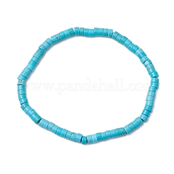 天然ターコイズビーズストレッチブレスレット男性用女性用  内径：2インチ（5.1cm）&nbsp;BJEW-JB11670-06