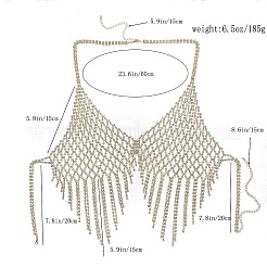 Alloy Full Crystal Rhinestone Mesh Chest Tassel Body Chains for Women&nbsp;FS-WGC0CE6-02