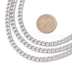 304 Stainless Steel Cuban Link Chain 3 Layer OT Necklaces for Women Men&nbsp;NJEW-JN05483