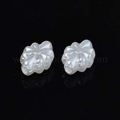 ABSプラスチックパール調ビーズ  花  乳白色  11.5x8.5x5mm  穴：1.6mm  約1790個/500g&nbsp;OACR-N008-143