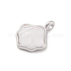 合金樹脂チャーム  シェル形状  プラチナ  15.5x13x4mm  穴：1.8mm&nbsp;FIND-U007-13P