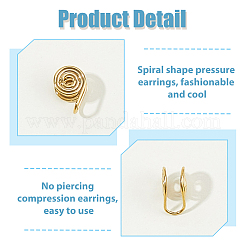 10Pcs Stainless Steel Spiral Pad Cuff Earrings&nbsp;EJEW-HS0001-03G