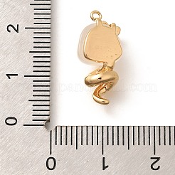 真鍮チャーム  蛇と蝶結び  樹脂とループ付き  18KGP本金メッキ  18.5x10.5x6.5mm  穴：1.2mm&nbsp;KK-C085-01G