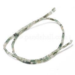 天然石モスアゲートビーズ連売り  コラム  4.3~5.6x2.3~2.5mm  穴：0.9mm  約82~86個/連  14.96~17.71インチ（38~45cm）&nbsp;G-B004-A28