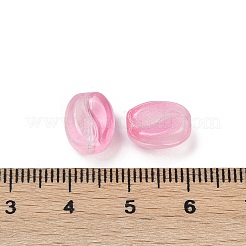 透明ガラスビーズ  コー​​ヒー豆  焼き付け塗料  淡いバイオレットレッド  11x8.5x6.5mm  穴：1mm&nbsp;DGLA-E004-15H