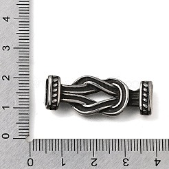 バイキングノット 304ステンレススチールコネクターチャーム  レザーコードブレスレット作り用  アンティークシルバー  34.5x13x5.5mm  穴：8.5x3mm&nbsp;STAS-F356-12AS-03