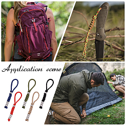 Umbrella Cord Polyester & Spandex Rope Keychain Carabiner&nbsp;HJEW-UN00092