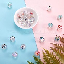 30Pcs 5 Colors UV Plating Iridescent Transparent Acrylic Beads&nbsp;OACR-SZ0001-89