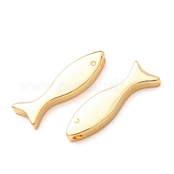 真鍮チャーム  魚のチャーム  ラックめっき  長持ちメッキ  鉛フリー＆カドミウムフリー  18KGP本金メッキ  27x9x4mm  穴：1.8mm&nbsp;KK-CBA2F11-12D-G