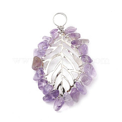 Natural & Synthetic Mixed Gemstone Chip Pendants&nbsp;PALLOY-JF02571-02