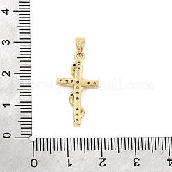 Brass Micro Pave Clear Cubic Zirconia Pendants&nbsp;CU-CBA2A11-02G