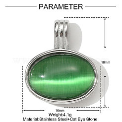 304 Stainless Steel Cat Eye Pendants&nbsp;CE-OY001-39P