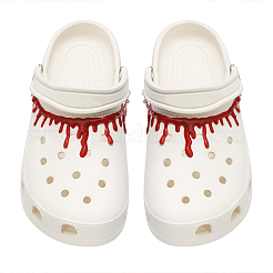 4Pcs Halloween PVC Blood Drip Shoe Chain Decoration with Iron Rings&nbsp;NJEW-SC0001-60
