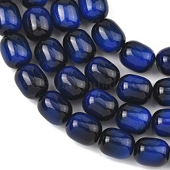 Dyed Imitation Tiger Eye Glass Beads Strands&nbsp;GLAA-H040-02A
