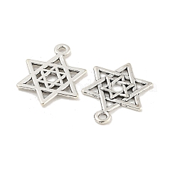 チベットスタイル合金magenデビッドスターペンダント  カドミウムフリー＆鉛フリー  アンティークシルバー  21x15x1.5mm  穴：2mm  約555個/500g&nbsp;TIBEP-Q043-043-RS
