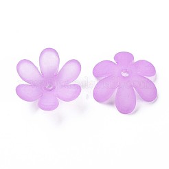 透明なアクリルビーズ  艶消し  花  スミレ  20.5x18.5x6.5mm  穴：2mm  約342個/200g&nbsp;X1-MACR-S373-107-D03