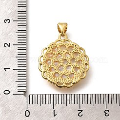 真鍮と天然貝の彫刻ペンダント  ラックめっき  妖精とフラットラウンド  ゴールドカラー  22x19.5x3.5mm  穴：3x4mm&nbsp;KK-Z091-07G-02
