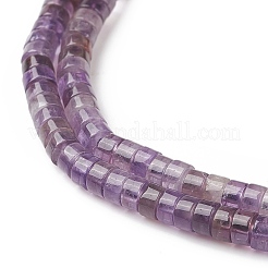 天然石アメジストビーズ連売り  ヒシビーズ  フラットラウンド/ディスク  4~4.5x2.5mm  穴：0.7mm  約167個/連  15.43インチ（39.2cm）&nbsp;G-H230-03