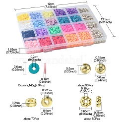 DIY ヘイシ ポリマー クレイ ビーズ ジュエリー作り ファインディング キット  ミックスカラー  6x1~5mm  穴：1.5~2.2mm.&nbsp;DIY-FS0005-94D