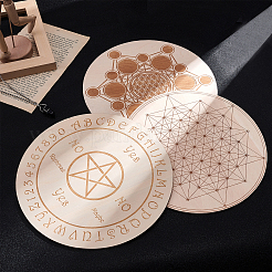 環境に優しいボードカップマット  スターとフラットラウンド  バリーウッド  20x0.3cm&nbsp;WOOD-GF0001-47