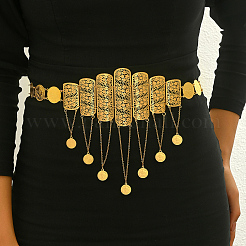 Luxurious Elegant Zinc Alloy & Brass Material Floral Tassel Coin Pendant Waist Chains for Women&nbsp;ZU0356
