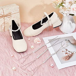 Glass Pearl Beads High-heeled Shoelaces&nbsp;HJEW-OC00067