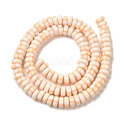 ポリマークレイビーズ連売り  ロンデル  古いレース  6.5~7x3~3.5mm  穴：1.6mm  約116~123個/連  15.55~15.94''（39.5~40.5センチメートル）&nbsp;CLAY-H006-02F
