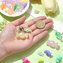 40個8スタイルの透明アクリルビーズ  二層ビーズ  ミックスカラー  9~30.5x17~28x12mm  穴：4.5mm  5個/スタイル&nbsp;OACR-YW0001-94