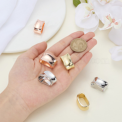 6個3色合金スカーフバックルリング  女性用留め具ホルダー  ミックスカラー  25.5x14.5x15mm  2個/カラー&nbsp;AJEW-AR0005-17