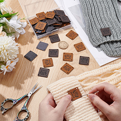 60Pcs 2 Styles Imitation Leather Label Tags&nbsp;FIND-UN0007-62A