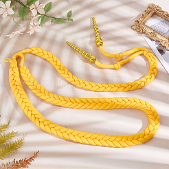 ポリエステルスタッフストラップショルダーコード  プラスチックコーンチャーム付き  ゴールド  990x15~20mm&nbsp;AJEW-WH0314-672A