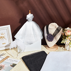 3mポリエステル六角形メッシュ生地  diyクラフトアクセサリー用  ホワイト  300x160x0.01cm&nbsp;DIY-WH0542-58B
