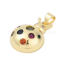 Brass Micro Pave Cubic Zirconia Pendants&nbsp;KK-A241-03G