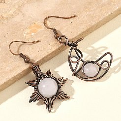 Natural Quartz Crystal Dangle Earrings&nbsp;G-H359-07R-05