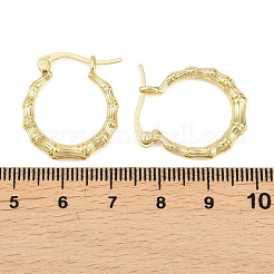 真鍮製フープピアス  竹  18KGP本金メッキ  23.5x21x3mm&nbsp;EJEW-D348-01G